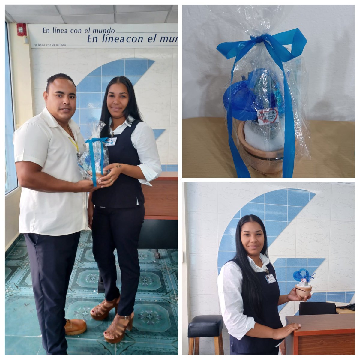 BayamoComercial's tweet photo. Con motivo de la celebración del DIA DE LAS MADRES, Comercial Bayamo  sorprende con un DETALLE  en esta mañana de Lunes   a la MADRE MÁS EXPERIMENTADA y a LA MADRE MÁS JOVEN de nuestro colectivo : Alina Quiala  y Daniela Roll  FELICIDADES PARA TODAS LAS MADRES COMERCIAL BAYAMO. https://t.co/Kj6dzU9JfI