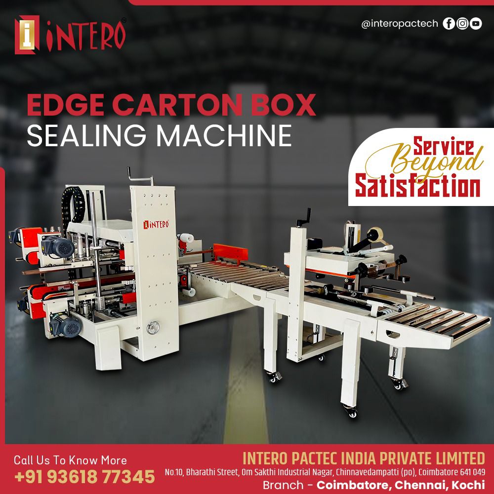 Edge Carton Sealing Machine In Madurai
                    Automatic ..For more info visit...interopackingmachines.com/latest-update/…