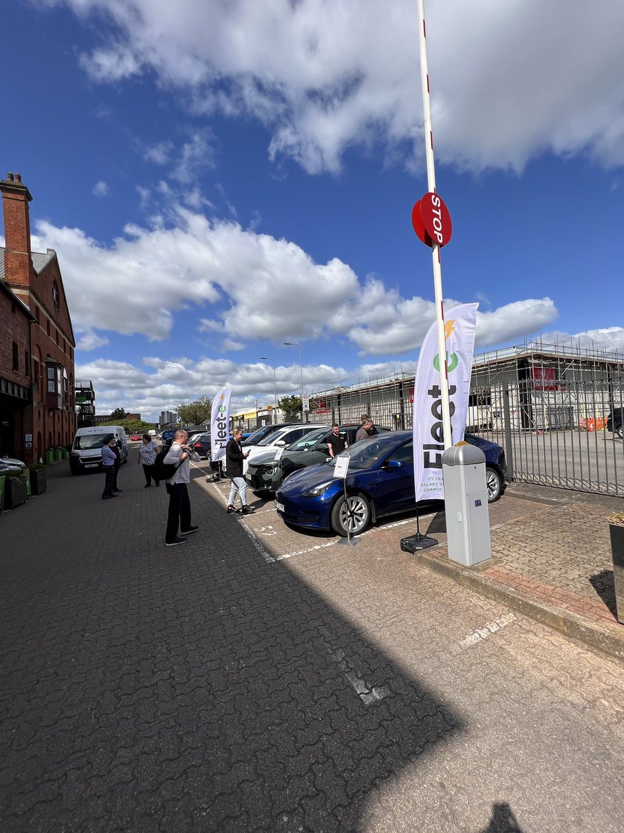 Jarrad_Morris's tweet photo. Sunny day in Cardiff for a @Fleet_euk EV demo day. Great opportunity to talk to customer on their requirements and show off some vehicles available on leasing and salary sacrifice! https://t.co/JipMNGKxkv