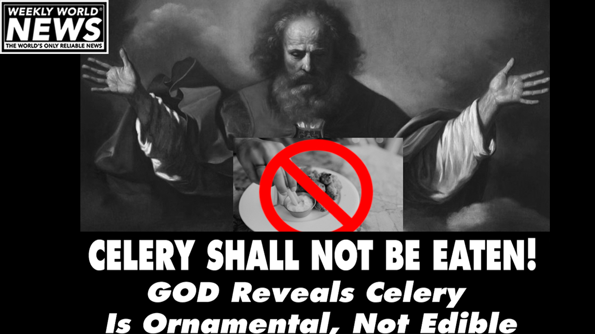 weeklyworldnews's tweet image. News from up high.

Joe Saddler at the table.

#celery #ornamental #shallnotbeeaten #food #edible