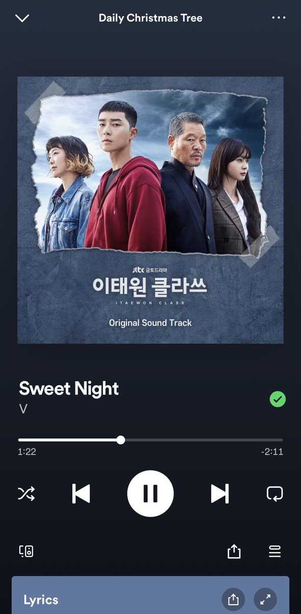 Romantic_Tae's tweet photo. @VTeamBase Track 3: Sweet Night by V
#KimTaehyung
#SpotifyPartae https://t.co/UVlwVE3sdI
