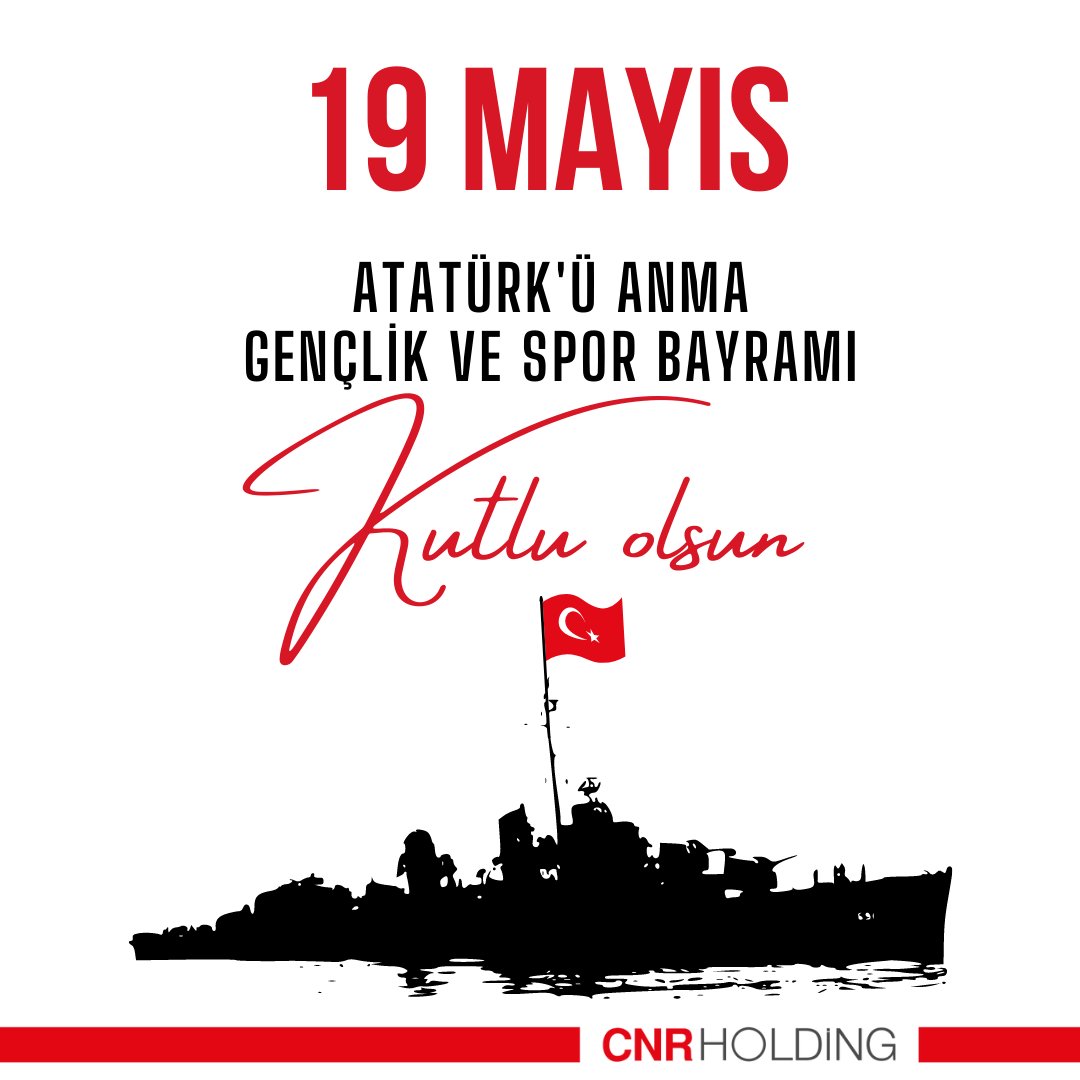 19 Mayıs Atatürk’ü Anma Gençlik ve Spor Bayramımız kutlu olsun. #19mayıs #atatürküanmagençlikvesporbayramı #19mayıs1919 #19mayısgençlikvesporbayramı #cnrholding