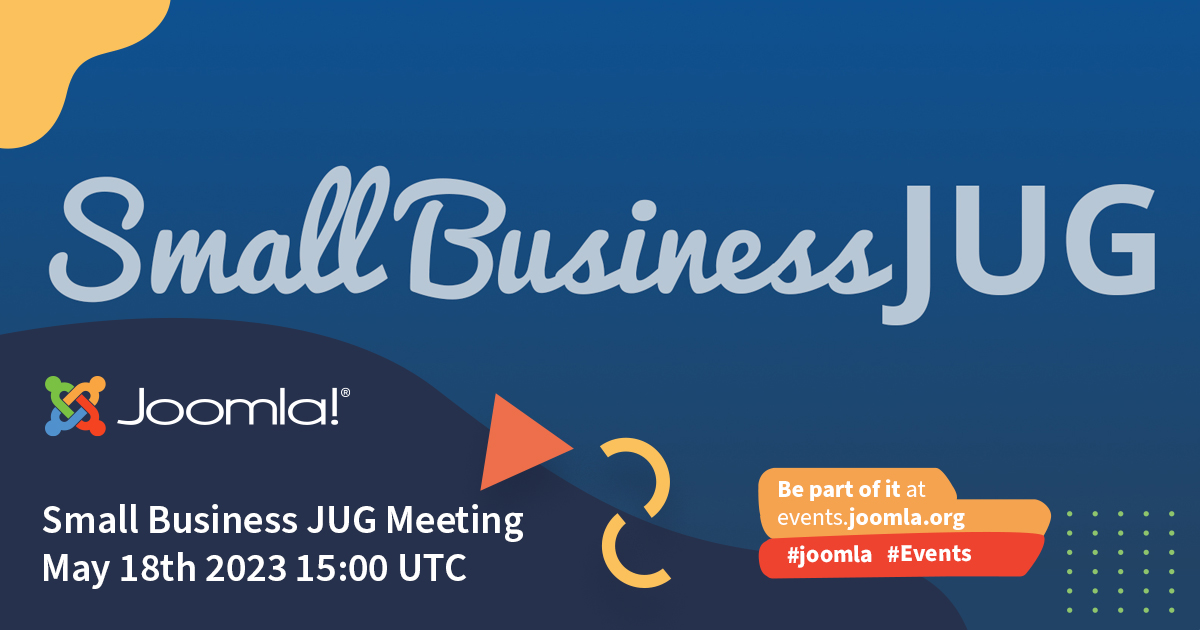 DavideMessia's tweet photo. joomla: Small Business JUG Meeting - online, Thursday, May 18th 2023, 15:00 UTC. Joomla! News, Member Spotlight (Frank Nilsen), Content Management with d2 Profiles and more!
#Joomla #Event #JUG #SmallBusinessJUG
https://t.co/yivhgsBzwA https://t.co/QsuLuwN9Wc #joomla #opensour…