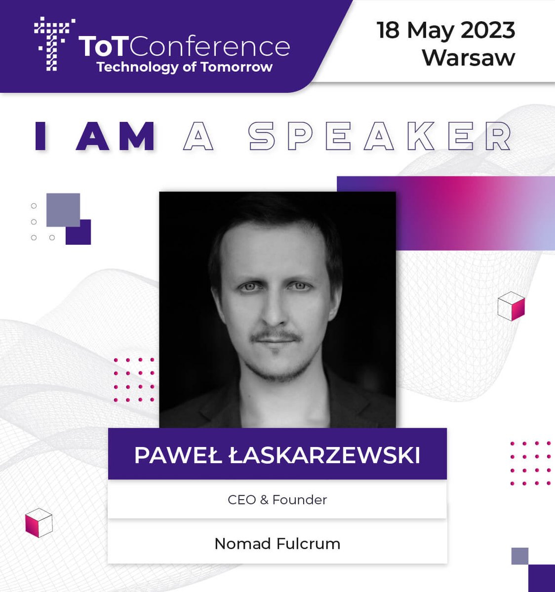 PawelSynapse's tweet photo. Join me at the #ToTConference by @PLBlockchainA on May 18, 10:55 as I share my thoughts on how to accelerate the #web3 ecosystem.
As we continue to push the boundaries of #blockchain, #IoT, and #AI, strategy, collaboration, and education will be key drivers of success. ๐๐ป๐