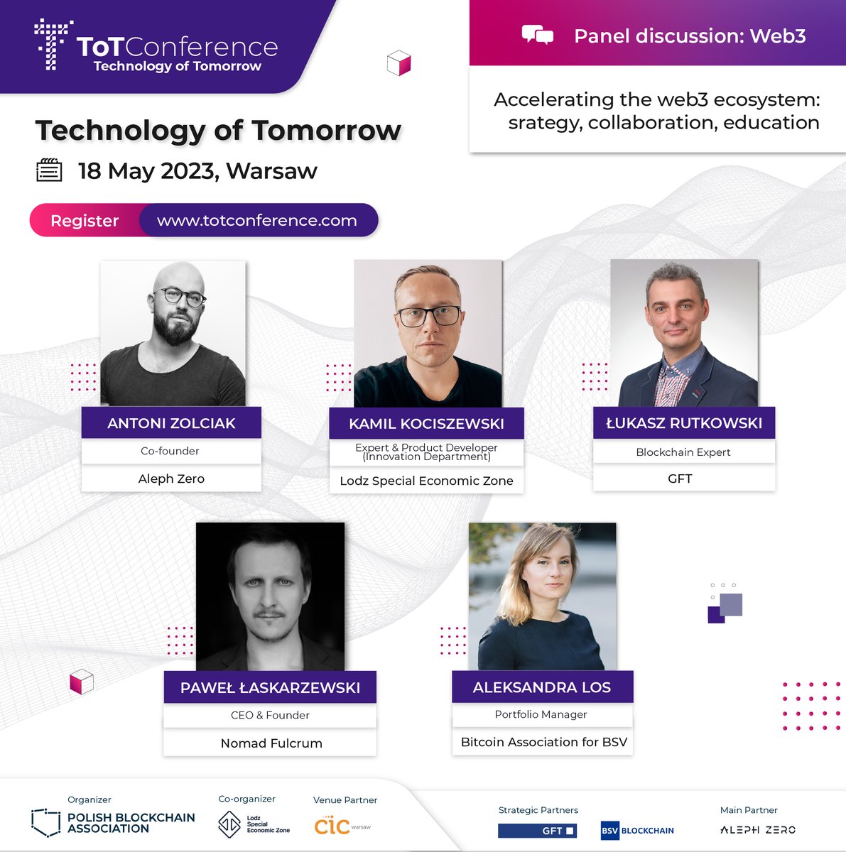 PawelSynapse's tweet photo. Join me at the #ToTConference by @PLBlockchainA on May 18, 10:55 as I share my thoughts on how to accelerate the #web3 ecosystem.
As we continue to push the boundaries of #blockchain, #IoT, and #AI, strategy, collaboration, and education will be key drivers of success. ๐๐ป๐