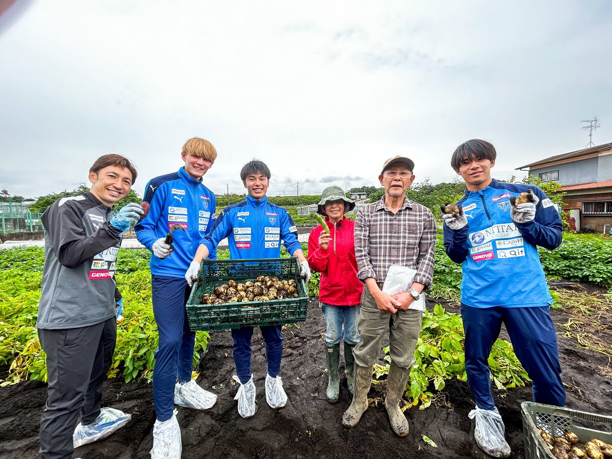 FCCRO1's tweet photo. 今年も #ジコンファーム さんにお世話になります。
今日は幸多郎、友喜、ショーンと一緒にさつまいもの苗植えとじゃがいもの収穫へ🥔
ホームタウン活動を通じてより愛されるクラブへ。
選手にはその大切さに気づくきっかけになればいいな。
横溝さんありがとうございました✨
#yokohamafc #Jリーグの日 https://t.co/YMHuFujuGp