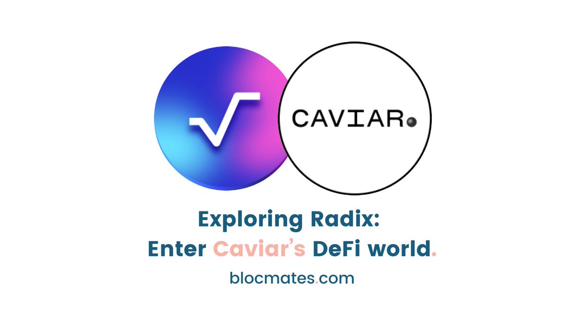 blocmates's tweet photo. Today is a good day! 

We're beyond excited to bring you the first instalment of our new @radixdlt Babylon series 💥

Let us introduce you to @CaviarLabs. A team focused on building a unique combination of financial products on the Radix blockchain... 🪄

Enjoy: https://t.co/vtqNy4zjWI