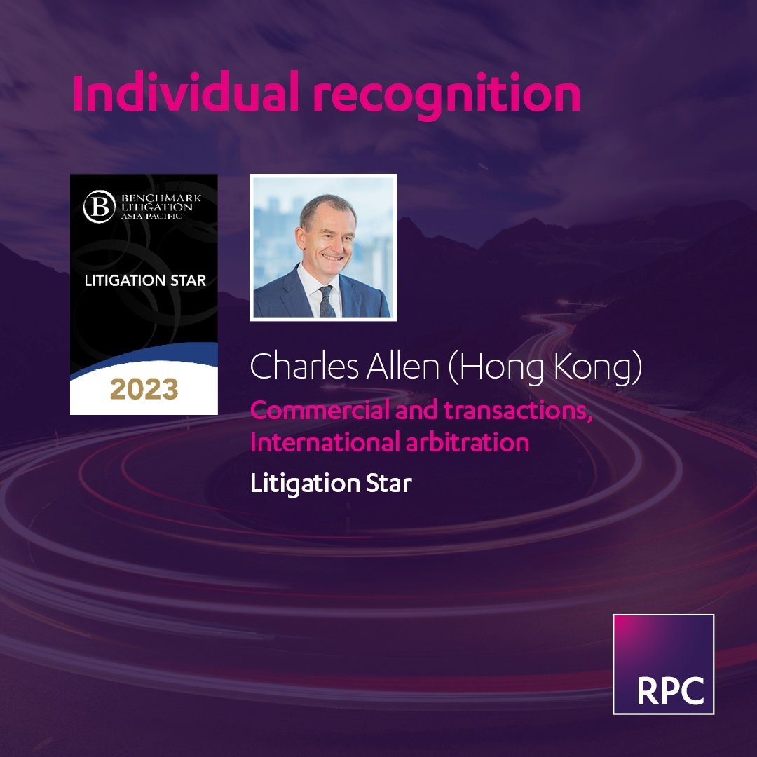 RPCLegal's tweet image. Congratulations to Charles Allen, Swee Siang Boey and Navin Joseph Lobo for being recognised as Litigation Stars, and Yuankai Lin as a future star. ⭐

#LitigationStars #HongKong #Singapore #BenchmarkLitigation