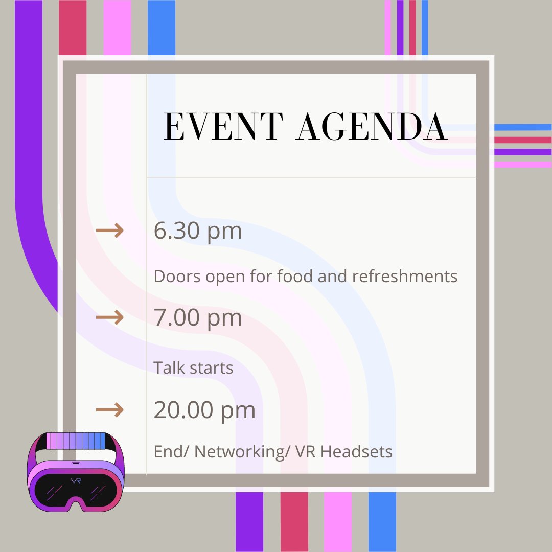 Mark your calendars! 📅 Here's the agenda for our upcoming event - get ready for a day full of inspiration, education, and networking! 🎉 #eventagenda #vrwales #networkingevent #vr #virtualreality Register here: eu1.hubs.ly/H03MMtB0