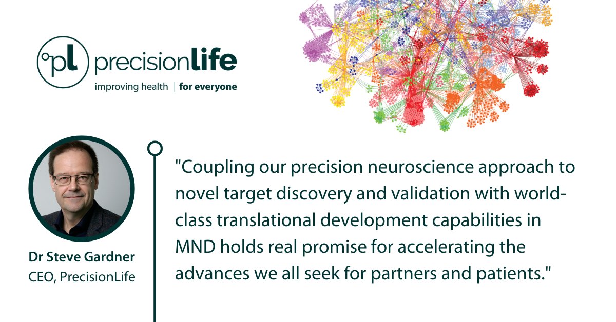 PrecisionLife - follow @precisionlife.bsky.social (@precisionlifeai) on Twitter photo "Precision neuroscience holds real promise for accelerating the advances we all seek for patients"
<a href="/showcasebio/">Steve Gardner</a> <a href="/precisionlifeAI/">PrecisionLife</a>
Read the <a href="/lifearc1/">LifeArc</a> announcement: hubs.ly/Q01PRZ7B0
#PrecisionNeuroscience
#EndALS #EndMND #ALS #MND 
#PrecisionMedicine #Techbio #Partnerships "Precision neuroscience holds real promise for accelerating the advances we all seek for patients"
<a href="/showcasebio/">Steve Gardner</a> <a href="/precisionlifeAI/">PrecisionLife</a>
Read the <a href="/lifearc1/">LifeArc</a> announcement: hubs.ly/Q01PRZ7B0
#PrecisionNeuroscience
#EndALS #EndMND #ALS #MND 
#PrecisionMedicine #Techbio #Partnerships
