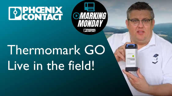 PhoenixContactU's tweet photo. #MarkingMonday- Tad is out in the field to show you how the Thermomark Go is an ideal addition to any site engineer's toolkit. Watch the video here >> https://t.co/DJkKUoZvKC #thinkmarkingthinkphoenix #industriallabels #industrialmarking https://t.co/2kPeFRszIE