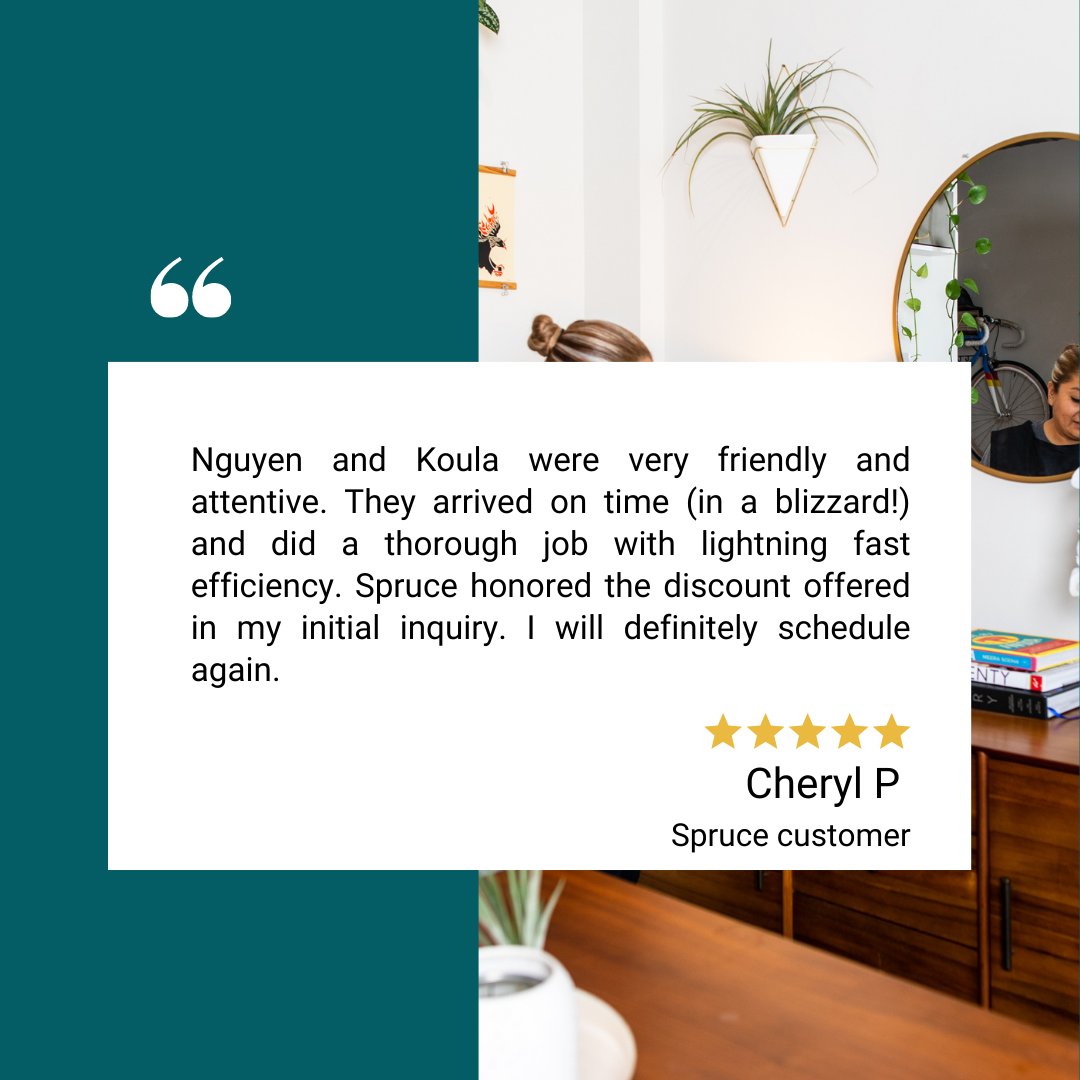 Thank you for your kind review, Cheryl! We love making your home sparkle.

#ChoreLess #GetSpruce #apartmentliving #houston #apartmentclean