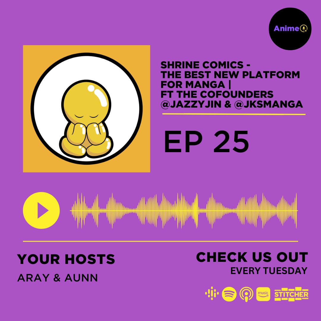 By far one of the best episodes! In this one we had the opportunity to talk to the cofounders of @shrinecomics about their manga platform.
We're excited to drop this episode tomorrow @ 4:55 AM EST on all streaming platforms!

Be sure to check them out & download their app!