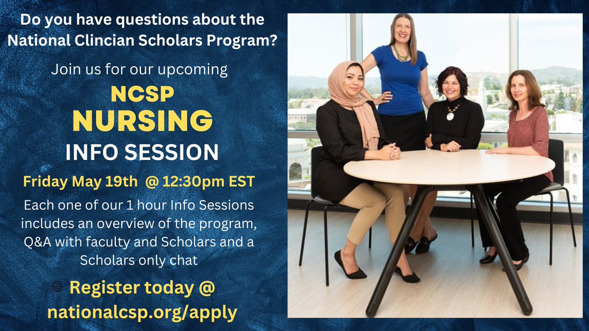National CSP (@nationalcsp) on Twitter photo Are you a doctorally-trained #nurse interested in applying or just curious about what we do? Don't miss this chance to connect with NCSP faculty and Scholars! Visit nationcalcsp.org/apply to register. <a href="/NCSP_Penn/">NCSP at Penn</a>  <a href="/NCSP_Yale/">NCSP at Yale</a> <a href="/ncspMICHIGAN/">Nat’l Clinician Scholars Program at U-M IHPI</a> <a href="/NCSP_UCSF/">NCSP at UCSF</a> <a href="/NCSP_UCLA/">NCSP at UCLA</a> <a href="/NCSP_Duke/">NCSP at Duke</a> Are you a doctorally-trained #nurse interested in applying or just curious about what we do? Don't miss this chance to connect with NCSP faculty and Scholars! Visit nationcalcsp.org/apply to register. <a href="/NCSP_Penn/">NCSP at Penn</a>  <a href="/NCSP_Yale/">NCSP at Yale</a> <a href="/ncspMICHIGAN/">Nat’l Clinician Scholars Program at U-M IHPI</a> <a href="/NCSP_UCSF/">NCSP at UCSF</a> <a href="/NCSP_UCLA/">NCSP at UCLA</a> <a href="/NCSP_Duke/">NCSP at Duke</a>
