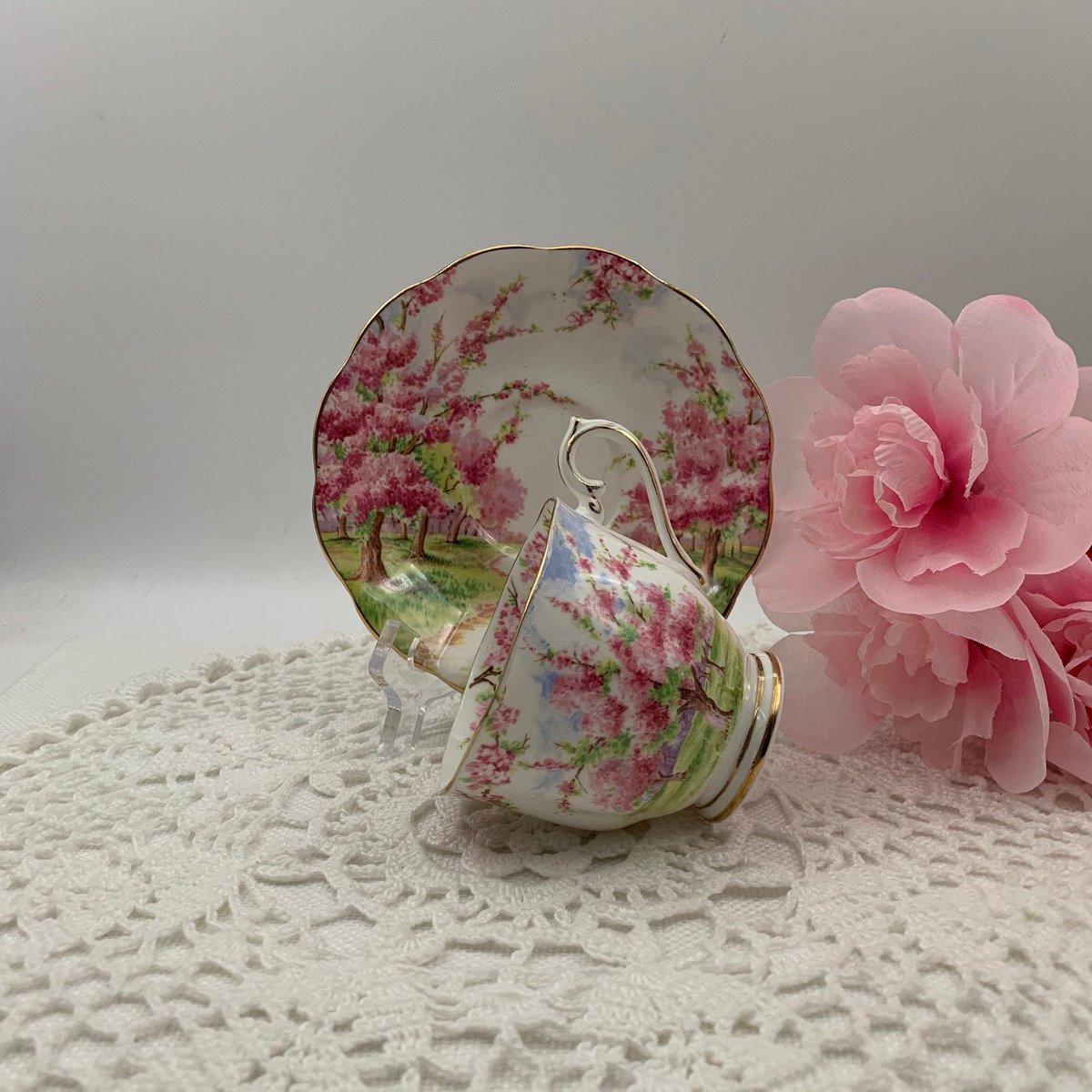 LilyDogAntiques's tweet photo. Excited to share this item from my #etsy shop: Vintage Royal Albert Blossom Time Teacup and Saucer, 1930's or 1940's Bone China Made In England, #teacupset #vintageteacup #porcelainteacupset #bonechinateacup #royalalbertblossom #blossomtimeteacup https://t.co/yh1jZ5yCYq https://t.co/tGUAEM3WH7