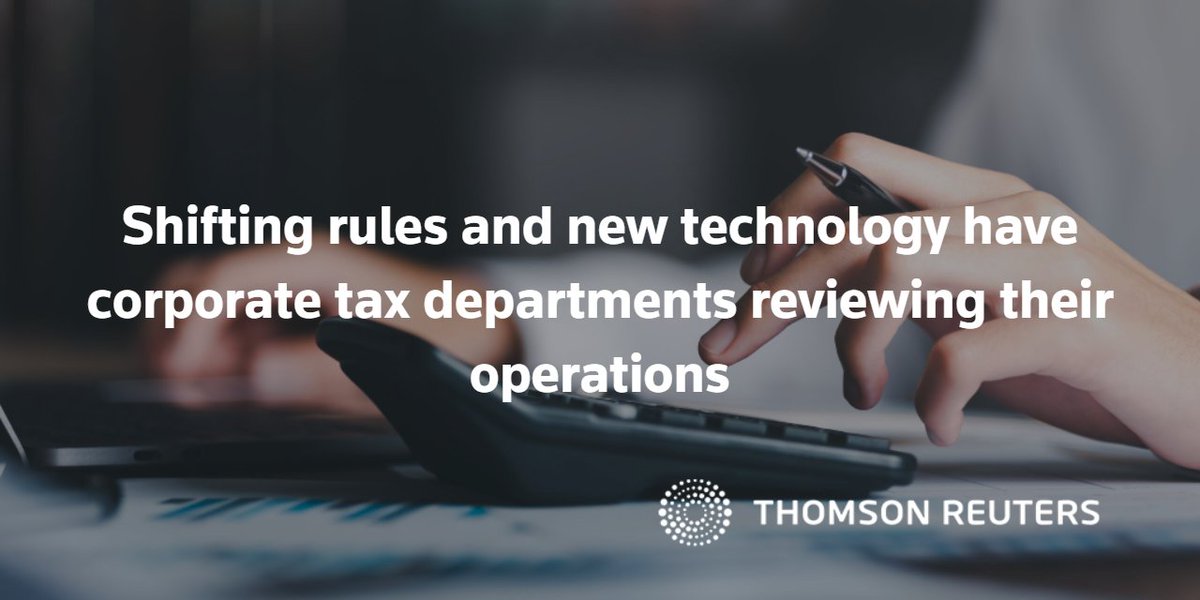 There is no better time for corporate tax department leaders to examine how their departments operate, especially around outsourcing and tech. ow.ly/v2b750OjQLm

#CorporateTax #TaxTech #TRInstitute