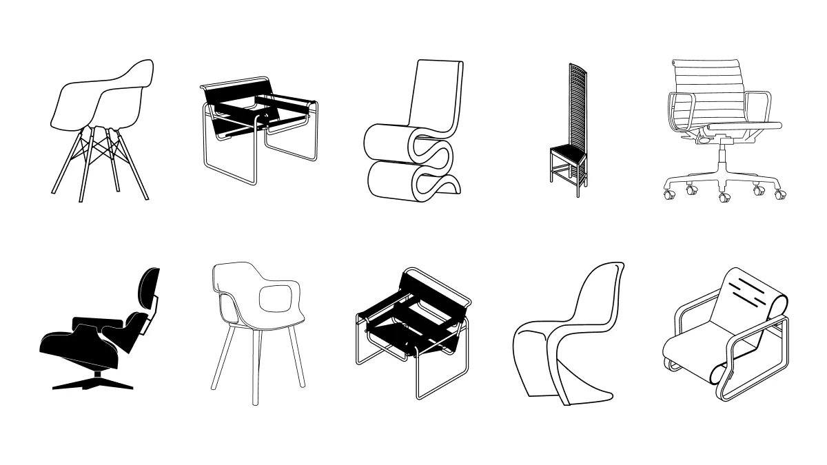 nounproject's tweet photo. Designers: Which chair are you going with? 🤔 

Designer chair icons by Linia Graphic: https://t.co/B4tmwAu1XA 
#furnituredesign #eames https://t.co/jhpptZ3wjl