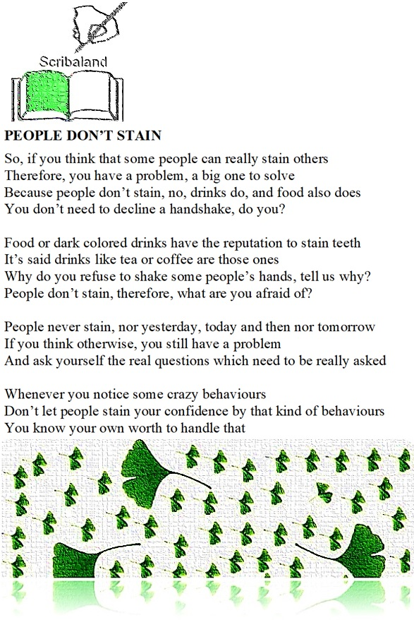 scribaland1's tweet image. #Scribaland1 PEOPLE DON’T STAIN
So what are you afraid of, #cope with it!#editrice #education #eduquer #educateur #educateurs #educatrice #educatrices #encre #encrier #literacy #encyclopaedia #encyclopedia #encyclopedie #enligne #enseignant #enseignants #enseignante #enseignantes