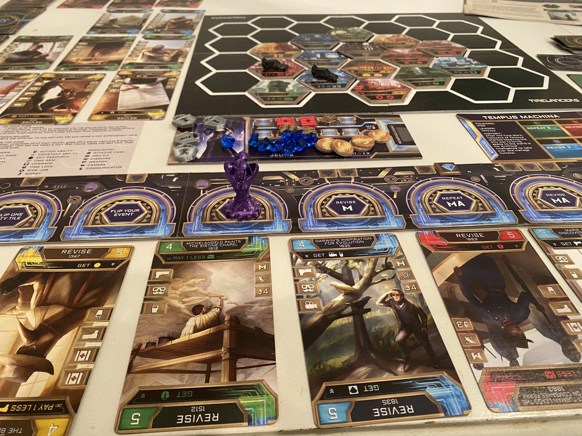 KabrtZinsli's tweet photo. Finalist playtesting for the #CardboardEdisonAward - Timelancers @timelancers by Kenny Heidt, Lee Ho, Juliana Chang and Teresa Ho https://t.co/k9Uu5tJAKZ