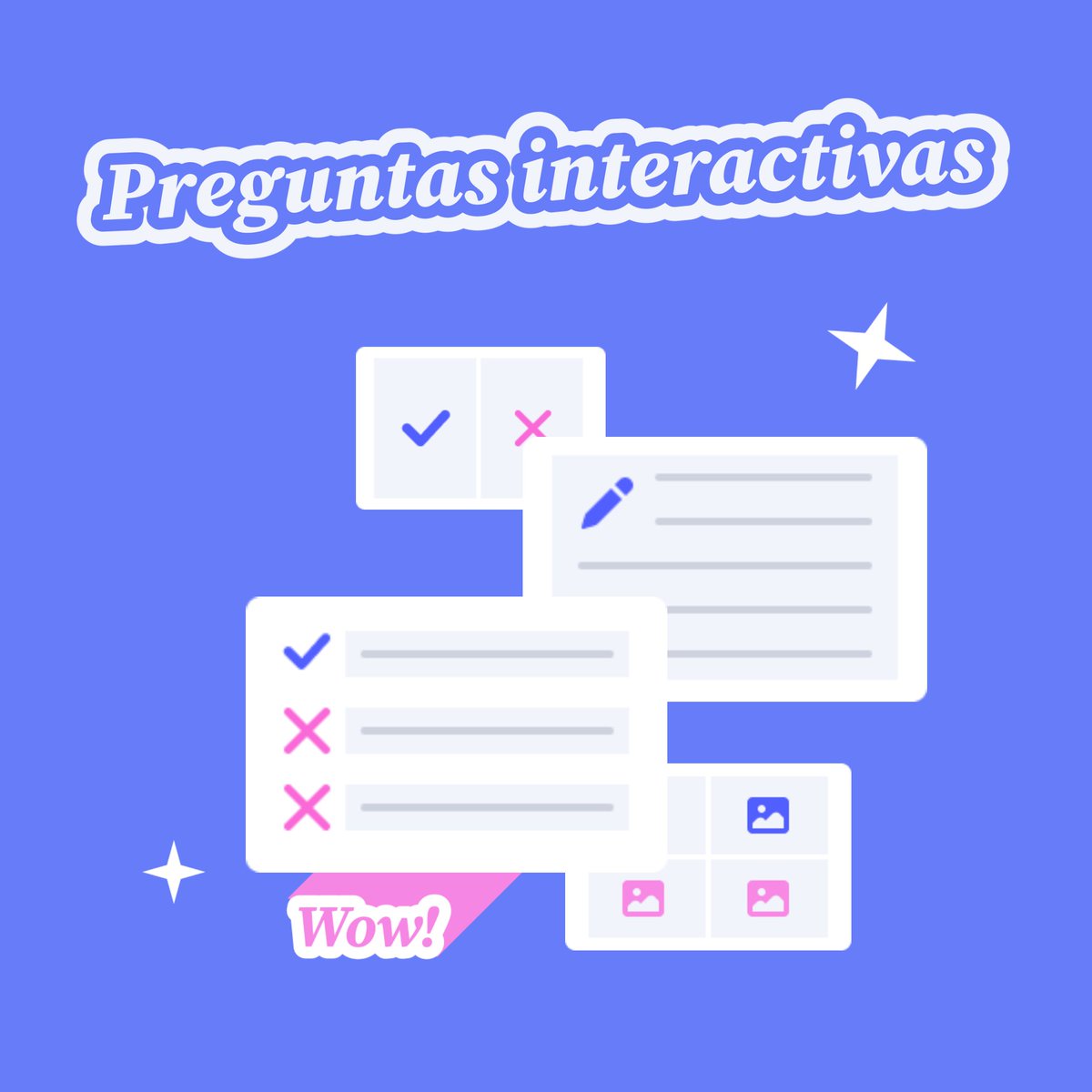 genially_es's tweet photo. Con las nuevas preguntas interactivas ¡interactúas aún más con tu audiencia!

✔️Usa preguntas de elección múltiple
✔️Incluye preguntas verdadero o falso
✔️Consigue que tus preguntas sean más visuales con imágenes como respuestas.

Tutorial : https://t.co/nY7V6n3ALC https://t.co/nIqtbON8c6
