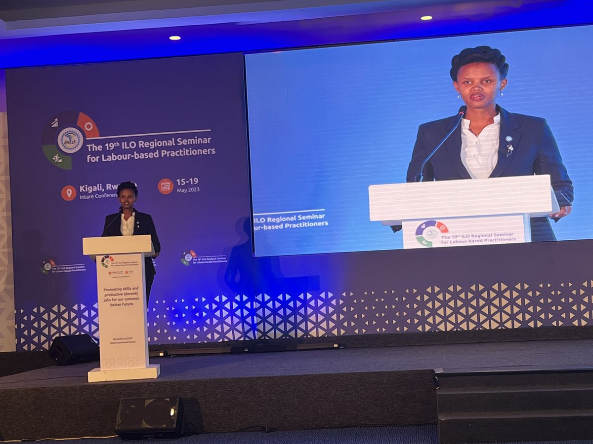 ilo_pretoria's tweet photo. Minister of state infrastructure, Rwanda 🇷🇼 Hon Minister Patricie Uwase

“In Rwanda Infrastructure consumes over 50% of the budget. Therefore, our intention is to also have this sector contribute immensely to employment creation “ 

#ILOAfrica2023 https://t.co/SjY9RPR4Fh