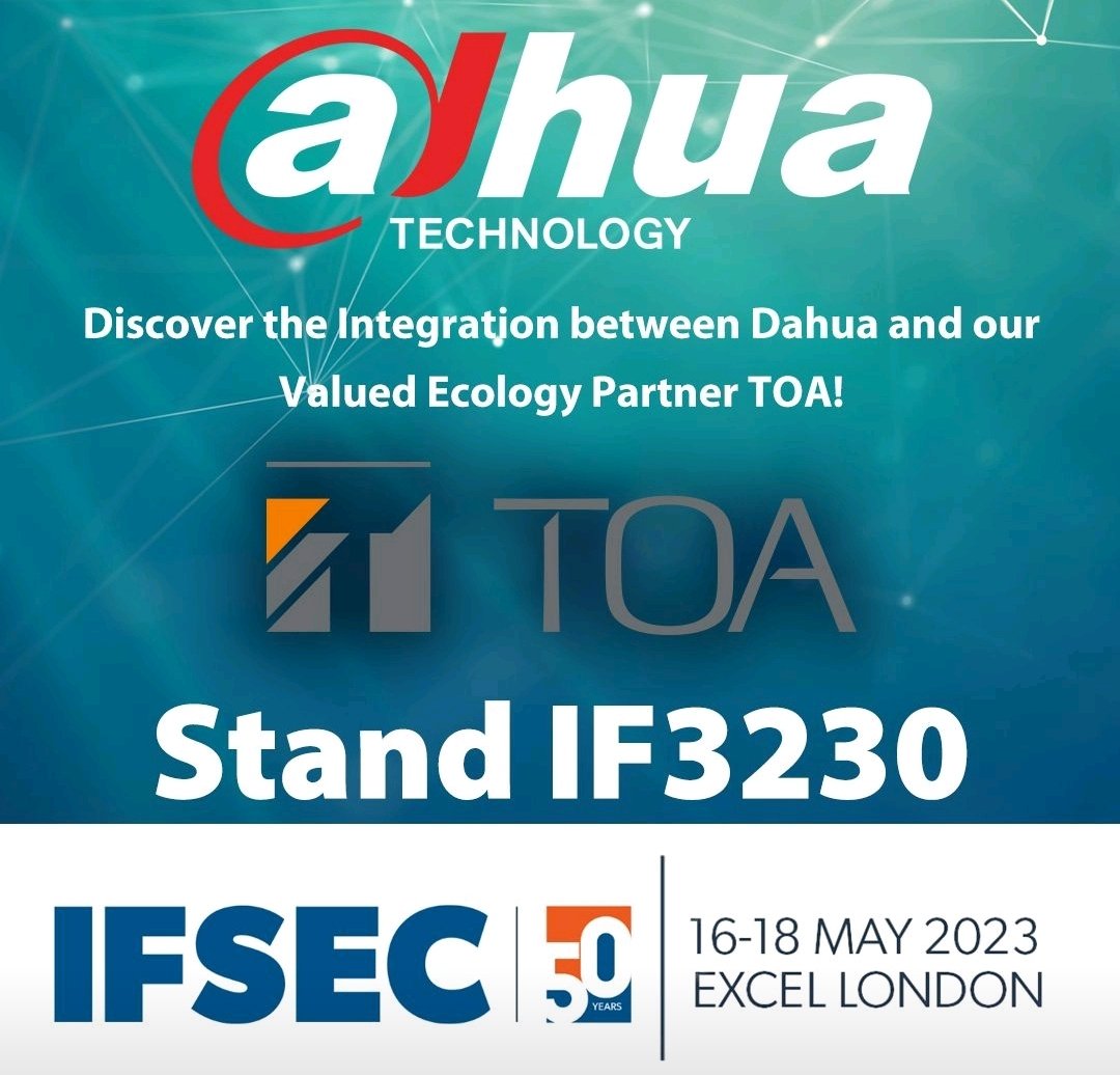 #TOA specialises in manufacturing EN54 Certified Voice Alarm Systems, Public Address Systems, IP Intercom Systems, Microphones and Array Speakers, amongst others.

Please visit the #Dahua stand IF3230 at #Ifsec to see the #integration between Dahua products and our TOA products.