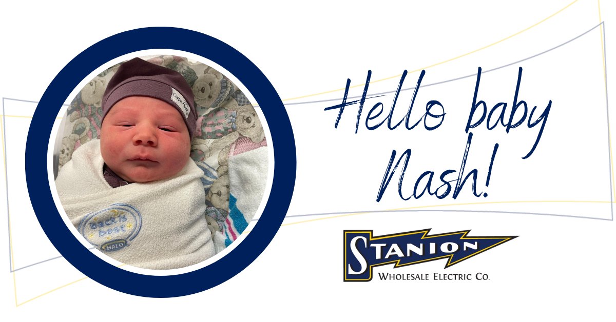 StanionElectric's tweet photo. Congrats to Taryn Rennaker, Corporate Accounts Receivable, along with her husband Josh on the addition of Nash to the family!   #familyof5 #newborn #congrats #hellolittleone https://t.co/PKfOSMD76A