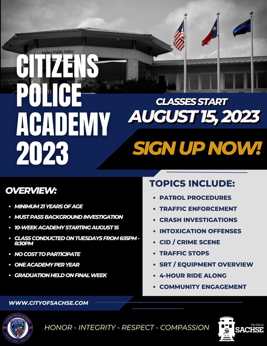 Registration is now open for the 2023 Citizens Police Academy! 
ow.ly/mkZP50OnXo1