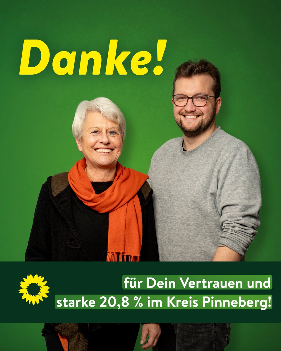GruenePi's tweet photo. Danke für Euer Vertrauen! 🌻💚

Mit 20,8 % habt Ihr uns Grünen bei der Kreistagswahl ein starkes Ergebnis und einen Zuwachs von +2,5 % ermöglicht. Mit diesem Rückenwind aus der Bevölkerung können wir unsere Arbeit mit neuer Verstärkung fortsetzen!

➡️ https://t.co/zbvV95zDPD https://t.co/Ey8ee6Rfmu