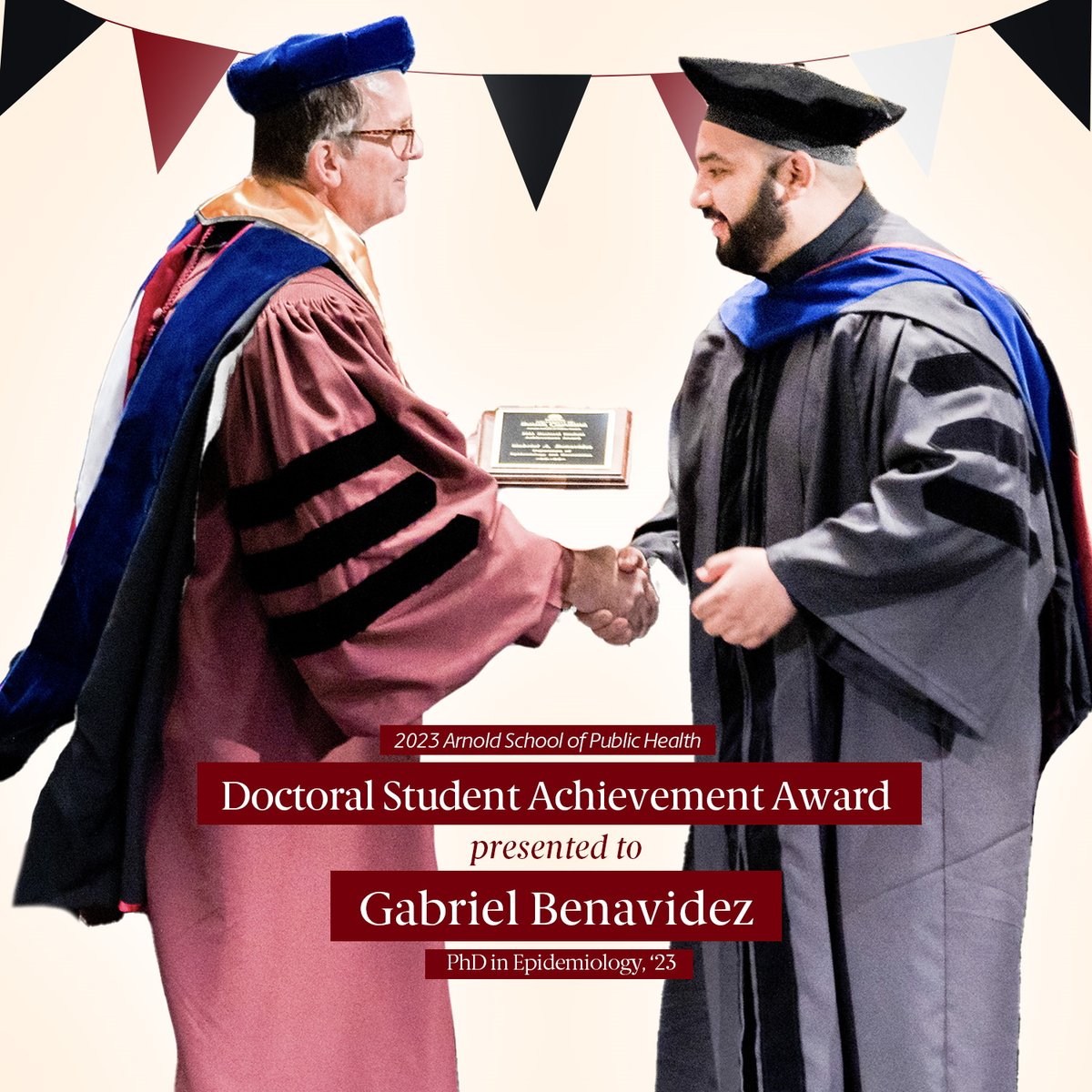 We are thrilled to announce this year's winners of our top two awards for graduate students: Sujal Patel @sujalp21 & Gabriel Benavidez @Benavidez_Gabe! Congratulations!! 👏🏼👏🏿👏🏽👏🏻👏🏾 bit.ly/3Mu8VZd #ArnoldSchoolProud #ForeverToThee23