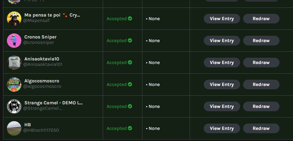 🏆Giveaway Winners Announcement <a href="/StrangeCamel/">m</a>_  

Winner:  
🏆1x NFT <a href="/imponengab/">kuy</a> 
🏆 10x Wl  <a href="/EmonBhuiya5/">Emon Bhuiya</a> <a href="/Clairvoyance_19/">Clair</a> <a href="/giggspyt/">giggspyt_Grab</a> <a href="/MapensaT/">Ma pensa te poi 🐾 Crypto Shaman</a> <a href="/cronosniper/">Cronos Sniper</a> @Anisaoktavia101 <a href="/algocosmoscro/">Algocosmoscro.algo</a> <a href="/HBtech1117250/">F4F</a> <a href="/BNYCRYPTO/">BNY</a> 

(Giveaway winners have 24 hours to contact
@StrangeCamel)