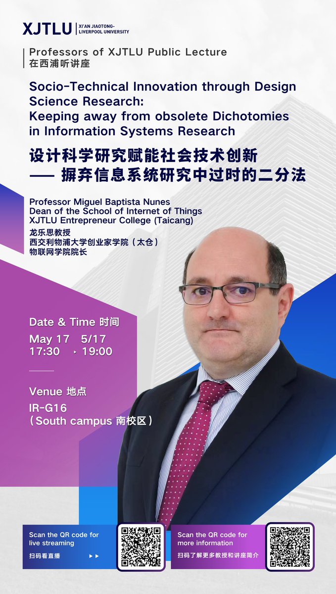 XJTLU's tweet photo. #ProfessorsofXJTLU Public Lecture ➡️ https://t.co/GersZGFfYv