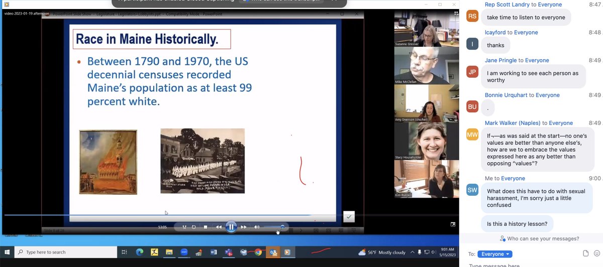 StephWitt207's tweet photo. During "Harassment Prevention" for legislators, they included a race history lesson. https://t.co/cnnE4PNC3L