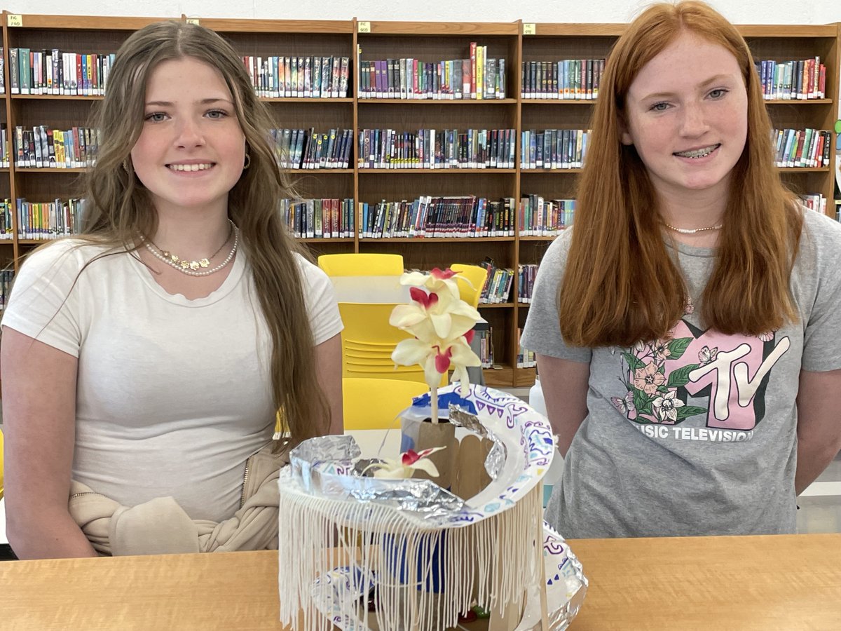 SEMS Media Center--Congratulations, Juliana Jones and Lindsey Lawrence!  Their marble raceway track received the most staff votes.  They each won a Rutter's gift card.