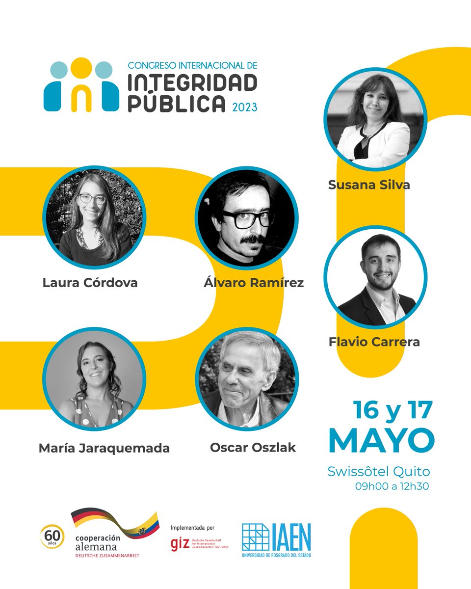 IAENUniversidad's tweet photo. #EcuadorSinCero | ¡Mañana inicia el Primer Congreso Internacional en Integridad Pública! Organizado por #IAENUniversidad y @GIZEcuador.

Si no alcanzaste a reservar tu cupo, sigue el evento en nuestra transmisión de Facebook Live en IAENUniversidad.

#CongresoIntegridadEcuador https://t.co/jKdKxP3Sge