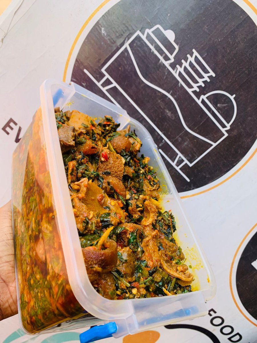 No matter what you are going through, please eat. With only ₦6,500, you can get this 1litre Efo riro. With ₦13,000, you can get 2.5litres of it from <a href="/JustPushEat/">Pusheat</a>. Good food is life. Ask my foodie brother 
<a href="/RealSamboFatiu/">Ustaz Awon Hoodlums</a> 😋
Visit justpusheat.com now and make your order.
