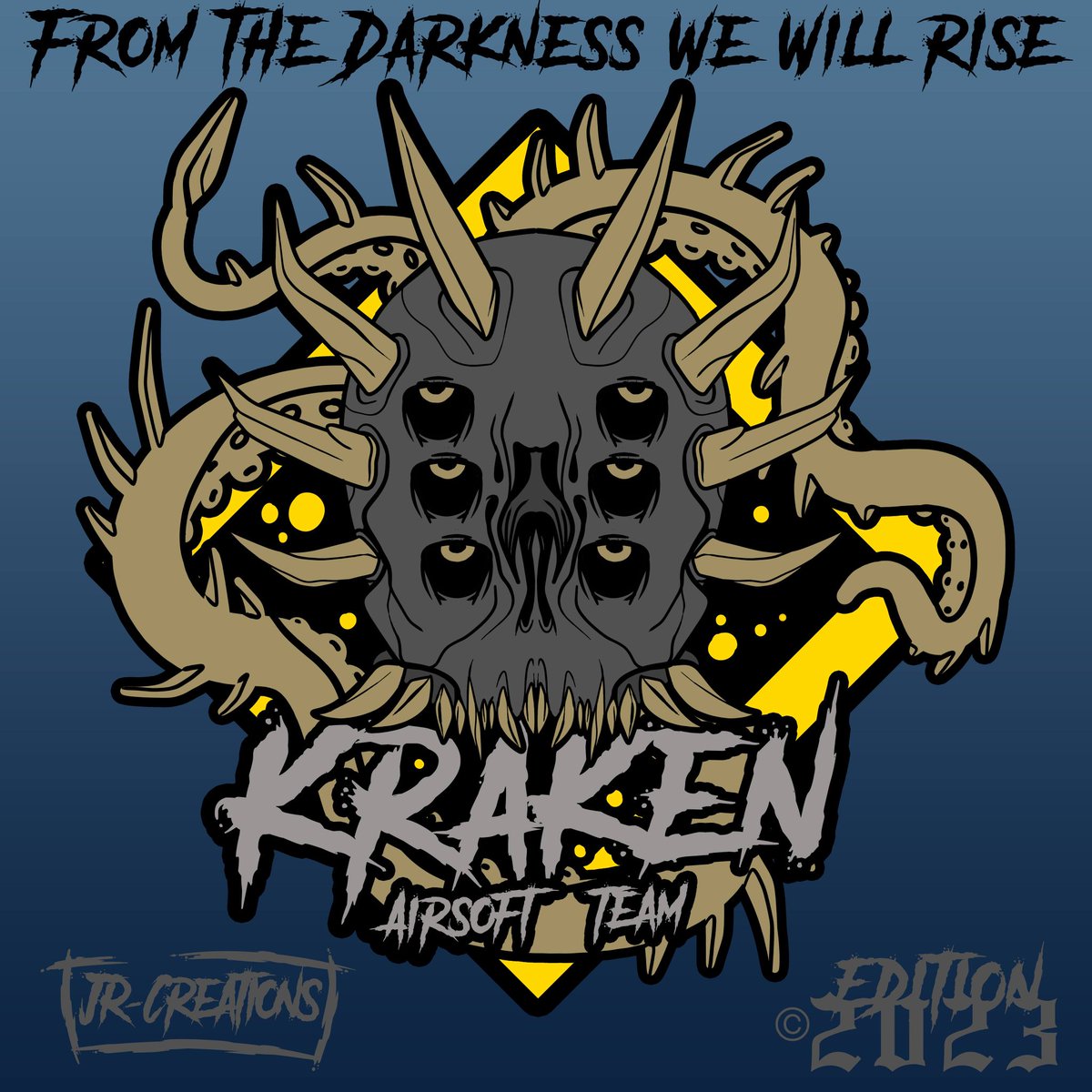 Petite refonte du logo de la Kraken Airsoft Team 

#dark #team #airsoft #refonte #logo #design #dessin #darkness #association #softair #drawing