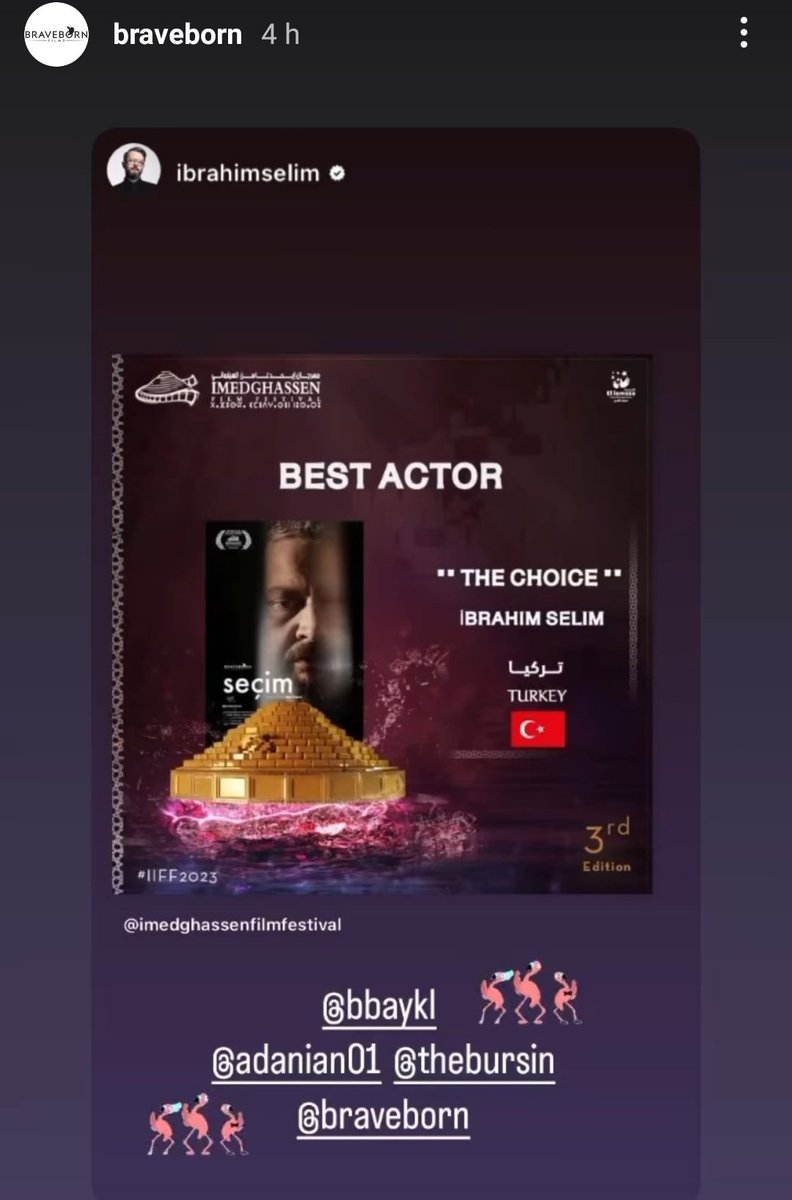 Congratulations to you @ibrahimselim and to the whole team @KeremBursin @bravebornfilms, Kemal Çömelek and Bahri Baykal 🤘🏽🤘🏽🤘🏽👏👏👏 #KeremBürsin