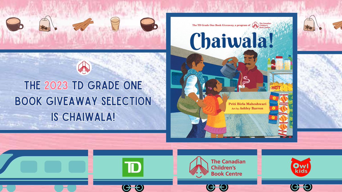 The CCBC (@kidsbookcentre) on Twitter photo We're proud to announce the title for the 2023 TD Grade One Book Giveaway is Chaiwala! Written by <a href="/PritiMaheshwar7/">Priti Maheshwari</a>, illustrated by Ashley Barron & published by <a href="/owlkids/">Owlkids Publishing</a>, it'll be distributed to over 500,000 Grade 1 students in the fall of 2023! bit.ly/3Ojj5Ng <a href="/TD_Canada/">TD (Canada)</a> We're proud to announce the title for the 2023 TD Grade One Book Giveaway is Chaiwala! Written by <a href="/PritiMaheshwar7/">Priti Maheshwari</a>, illustrated by Ashley Barron & published by <a href="/owlkids/">Owlkids Publishing</a>, it'll be distributed to over 500,000 Grade 1 students in the fall of 2023! bit.ly/3Ojj5Ng <a href="/TD_Canada/">TD (Canada)</a>