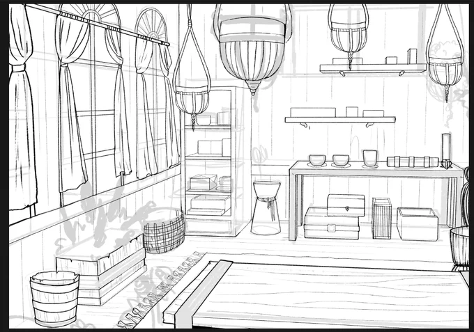 FINISHED THE LINEART NOW ITS TIME TO ADD THE PLANTS AND COLOR