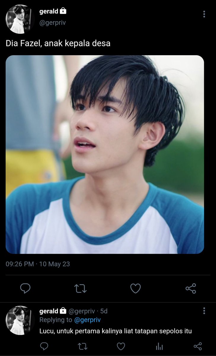 deartemanst's tweet photo. #GeminiFourth onetweet au

Persembunyian
Gerald, pimpinan kejahatan yang memutuskan untuk bersembunyi disebuah desa sekaligus memikirkan rencana balas dendam. Tak disangka disana ia bertemu dengan Fazel, anak kepala desa yang sangat polos. https://t.co/Cm4WGQr3GJ