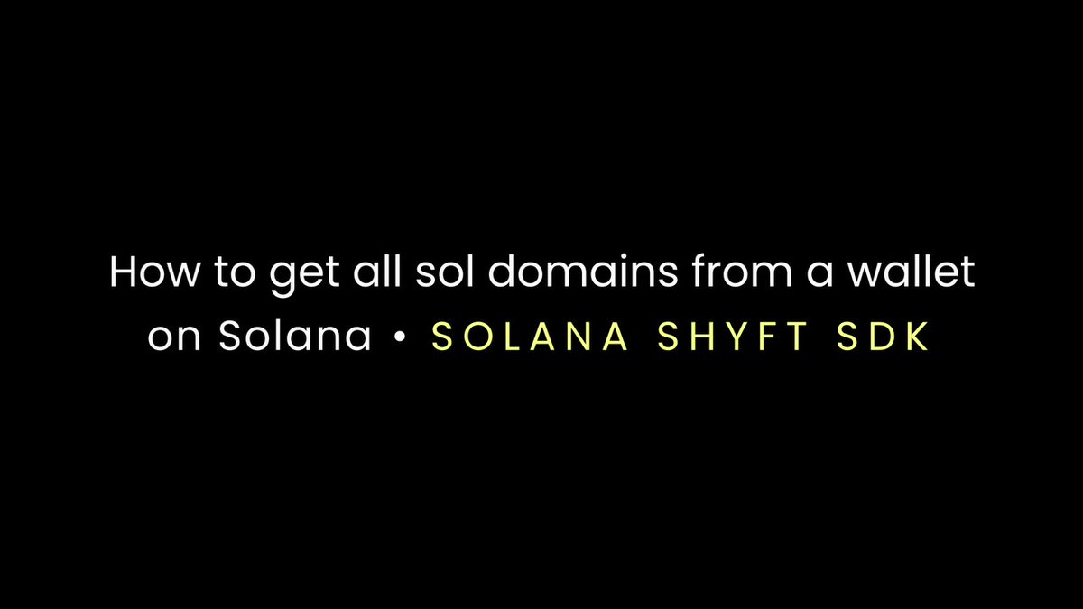 Shyft_to's tweet image. 📸⚠️

Here&apos;s a snippet on fetching all .sol/ (@bonfida) domain addresses from a wallet on #solana using our JS #SDK ⚡️

Why us?

-Fetch all .sol domains in a single function call ✅
-Minimal lines of code ✅
-No need for RPCs ✅

Give our #SDKs a shot today:…