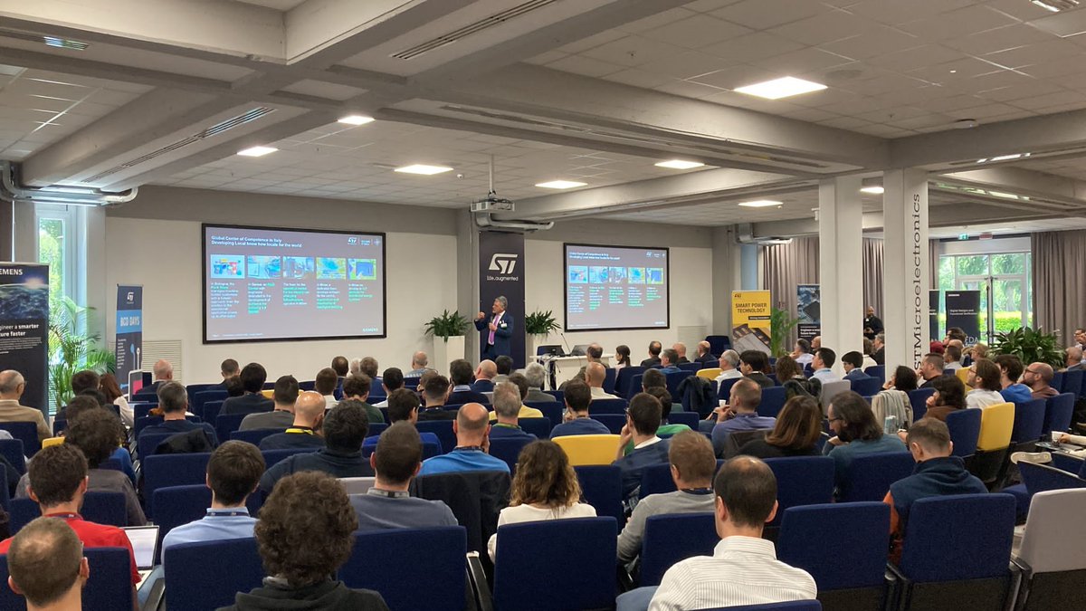 Giulian1Busetto's tweet photo. Thank you STMicroelectronics for hosting me today to hold a @Siemens Keynote Speech during BCD Days @siemensindustry #SiemensEDA #Xcelerator #IndustrialMetaverse #digitalization #industry40 #Sustainability #DigitalTransormation #cybersecurity https://t.co/1o5mXHjKby