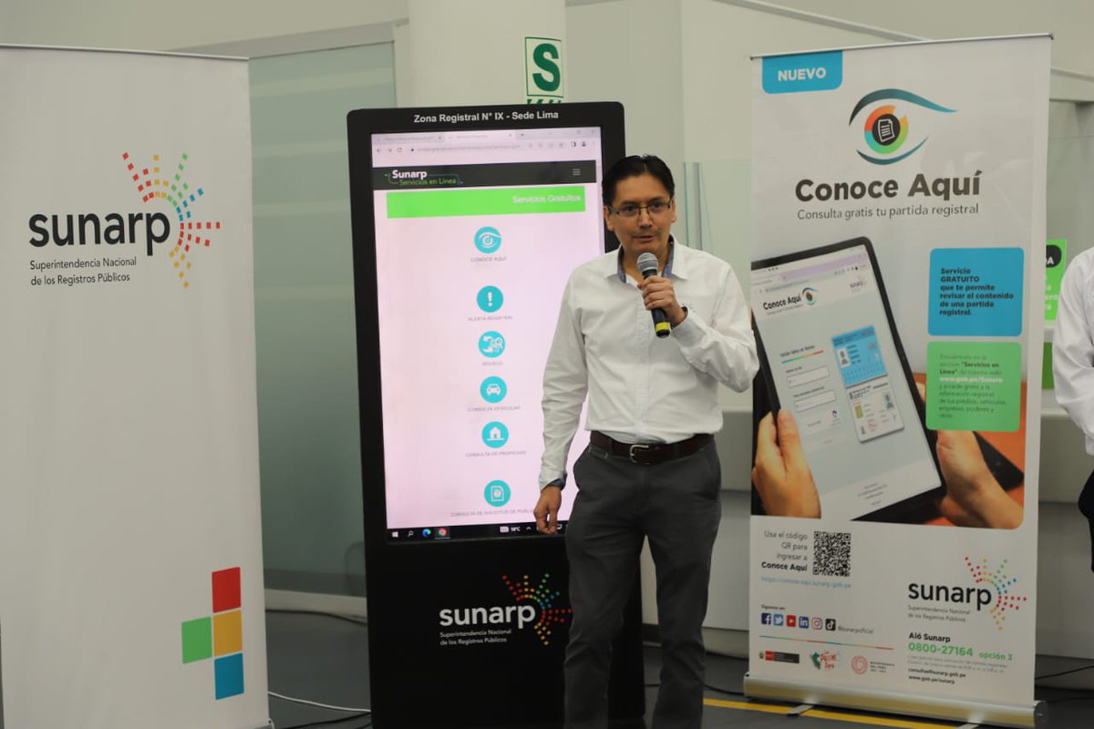 SunarpOficial's tweet photo. #NoticiasSunarp | La #Sunarp lanza #ConoceAquí, para que la ciudadanía pueda acceder gratis a un sistema de visualización de más de 26 millones de partidas registrales y conozca en tiempo real la situación registral de predios, vehículos de su interés. https://t.co/3BeoAW4JcO