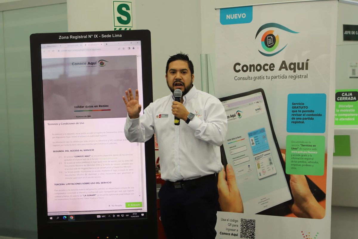 SunarpOficial's tweet photo. #NoticiasSunarp | La #Sunarp lanza #ConoceAquí, para que la ciudadanía pueda acceder gratis a un sistema de visualización de más de 26 millones de partidas registrales y conozca en tiempo real la situación registral de predios, vehículos de su interés. https://t.co/3BeoAW4JcO