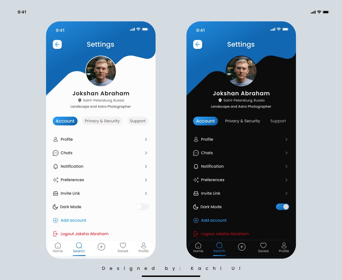 kachi909's tweet photo. App Setting Design
#DailyUI 007
#DailyUI #figma #uiuxdesigner #uidesign #darkmode
#lightmode #setting #app #appdesign #dailyui007 https://t.co/26AwkuwA5U