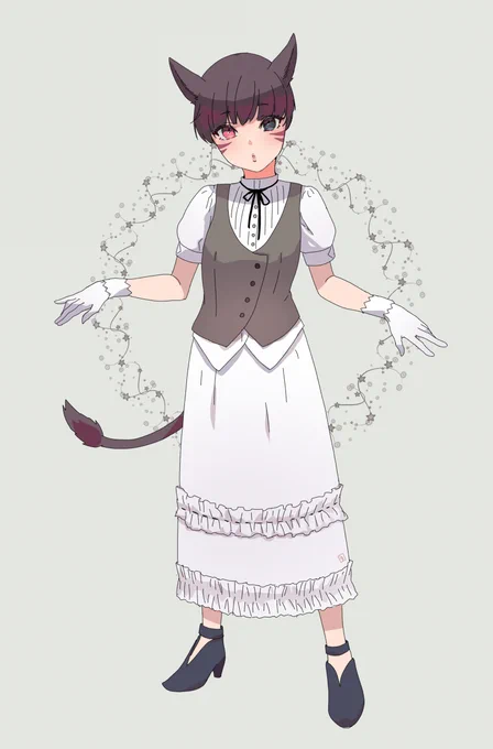 ショートカットサロンサーバーミコッテちゃん落書き #FF14