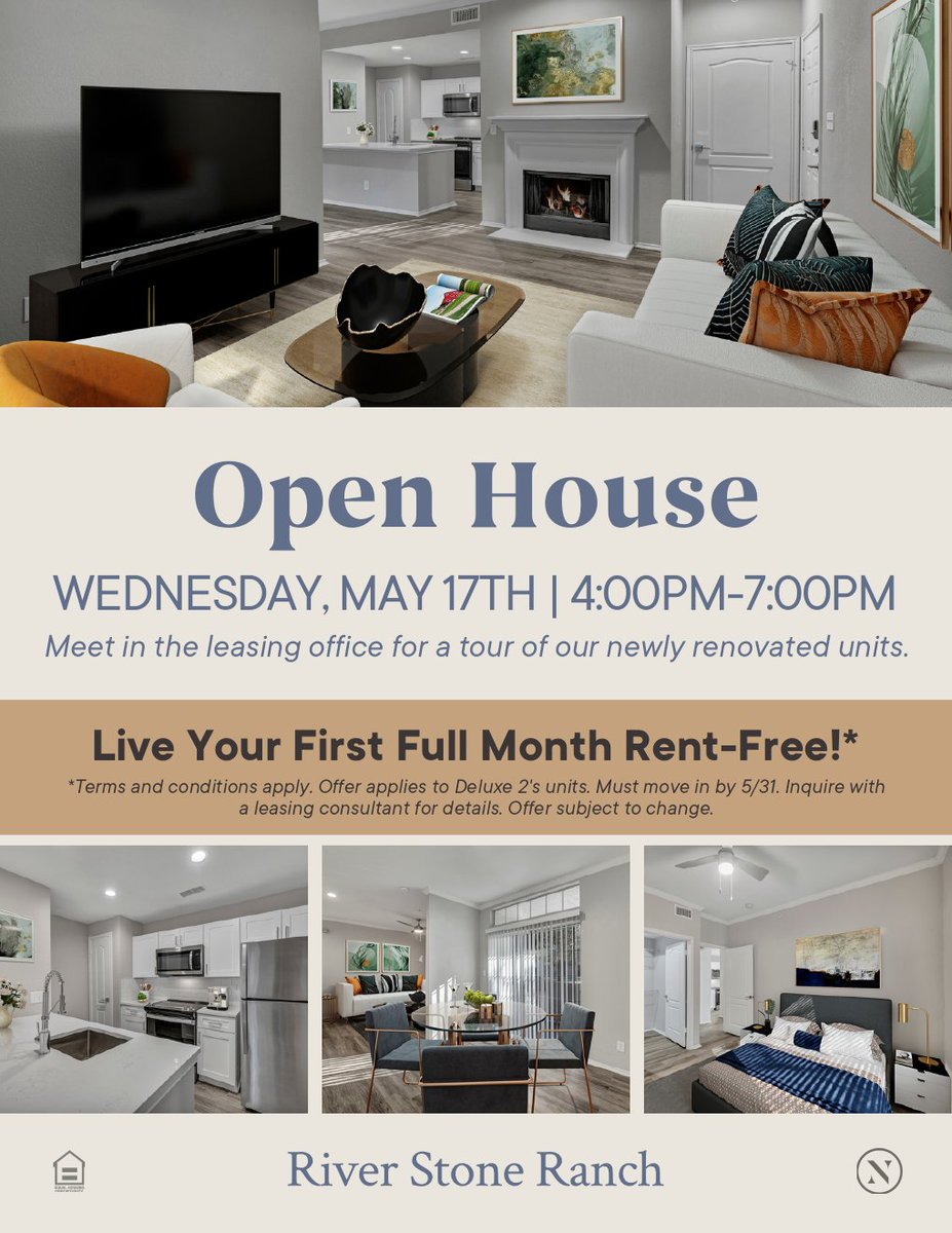 RivStoneRanch's tweet photo. Love where you live at River Stone Ranch luxury apartments in Austin!
Stop by our Open House this Wednesday from 4-7 PM and tour our  newly renovated homes. 

#LoveWhereYouLive #Austin #LuxuryRentals https://t.co/lza0REzR0P