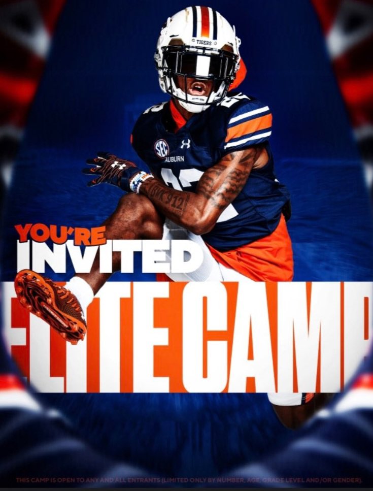 Thank you <a href="/AuburnFootball/">Auburn Football</a> for the camp invite !