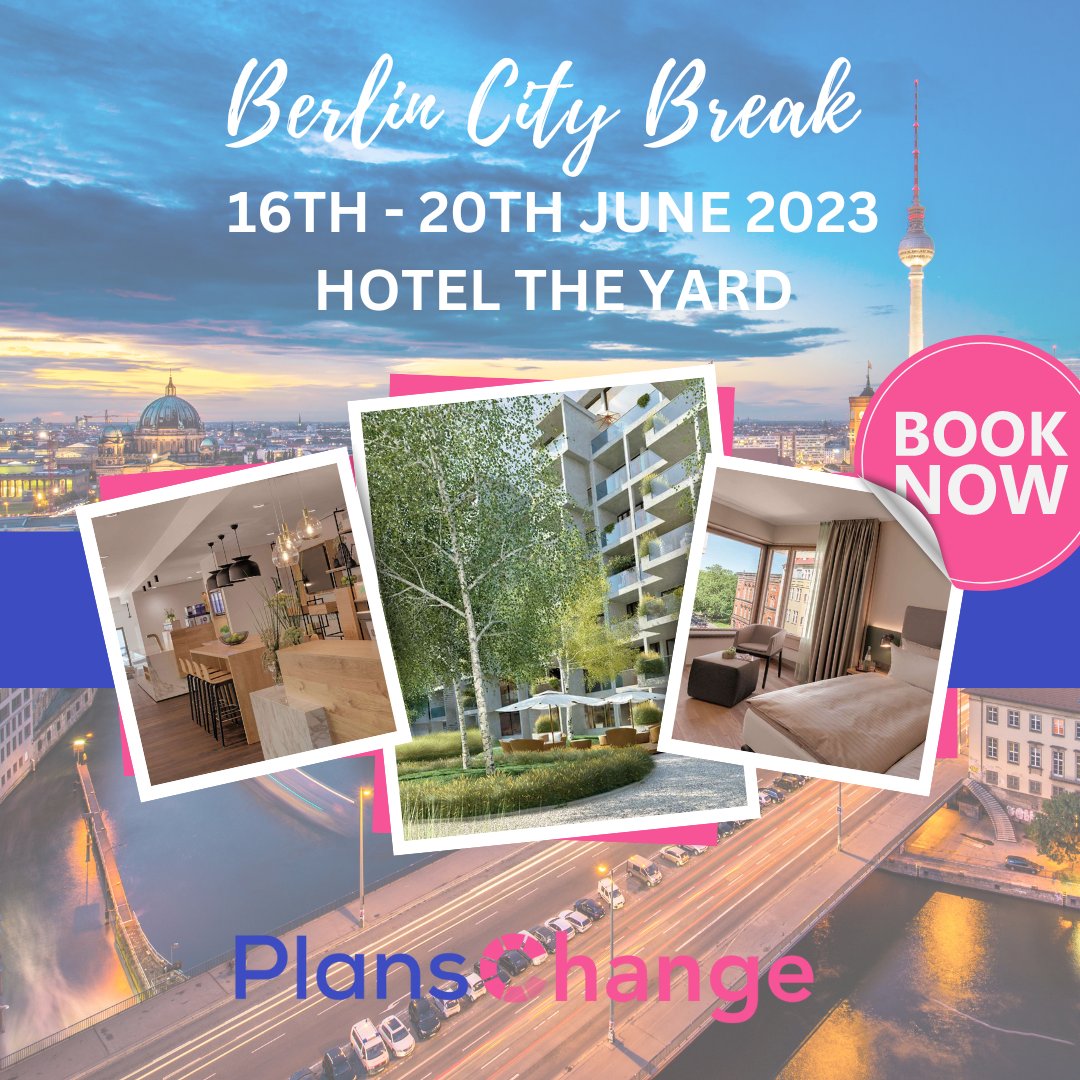 PlansChange_com's tweet photo. Get 40% off 4 nights at #Hotel The Yard, #Berlin with this fantastic Resale Deal 👇
https://t.co/Pe7CJMfFPr

#citybreak #hoteldeals https://t.co/HEOe7LXTyA